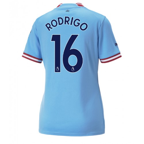Manchester City Rodri Hernandez #16 Hjemmedrakt Kvinner 2022-23 Kortermet Manchester City Rodri Hernandez #16 Hjemmedrakt Kvinner 2022-23 Kortermet